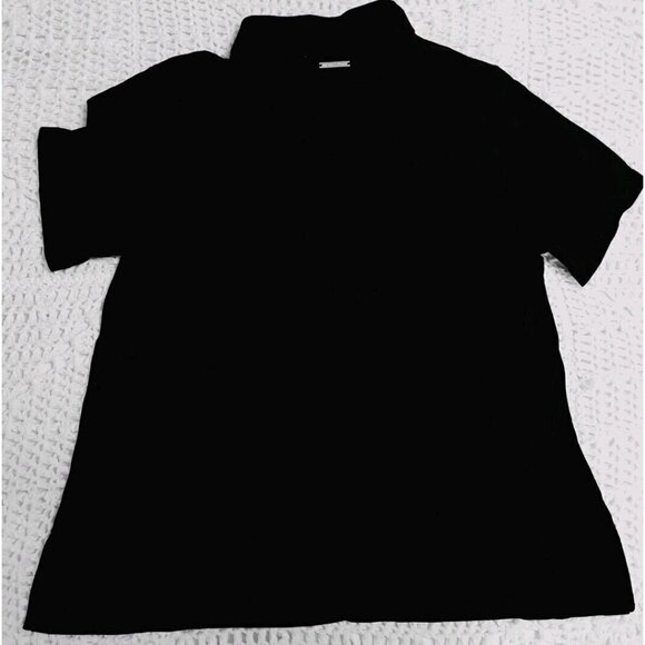 MICHAEL Michael Kors Women's L Black Snap Closure Classic Polo Short Sleeve - Picture 3 of 6